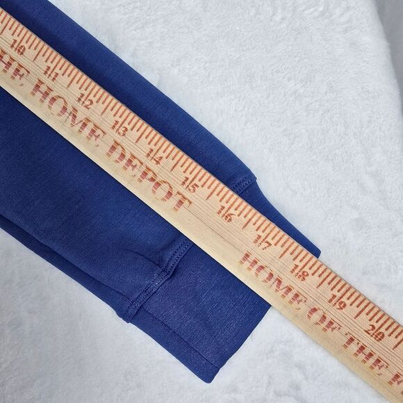 Merokeety Sweatshirt Women Blue V-Neck Pullover Blue Lapel Long Sleeve - Picture 5 of 7